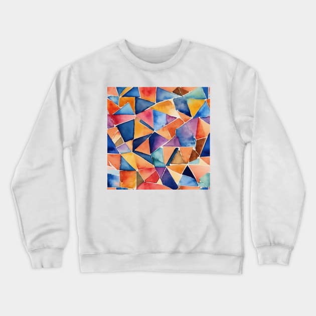 Watercolor Geometric Crewneck Sweatshirt by justrachna